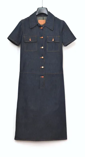 1997 Fine Raw Denim Button-Down Dress