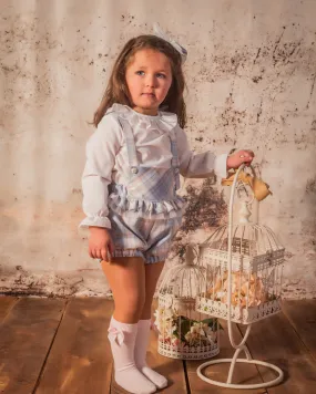 Babine AW24 - Girls Blue & Silver Glitter Romper Set