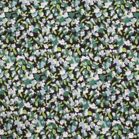 'babywale' floral cotton stretch corduroy, Oeko-Tex cert. - blue/green