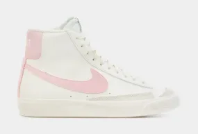 Blazer Mid '77 Grade School Lifestyle Shoes (White/Pink)