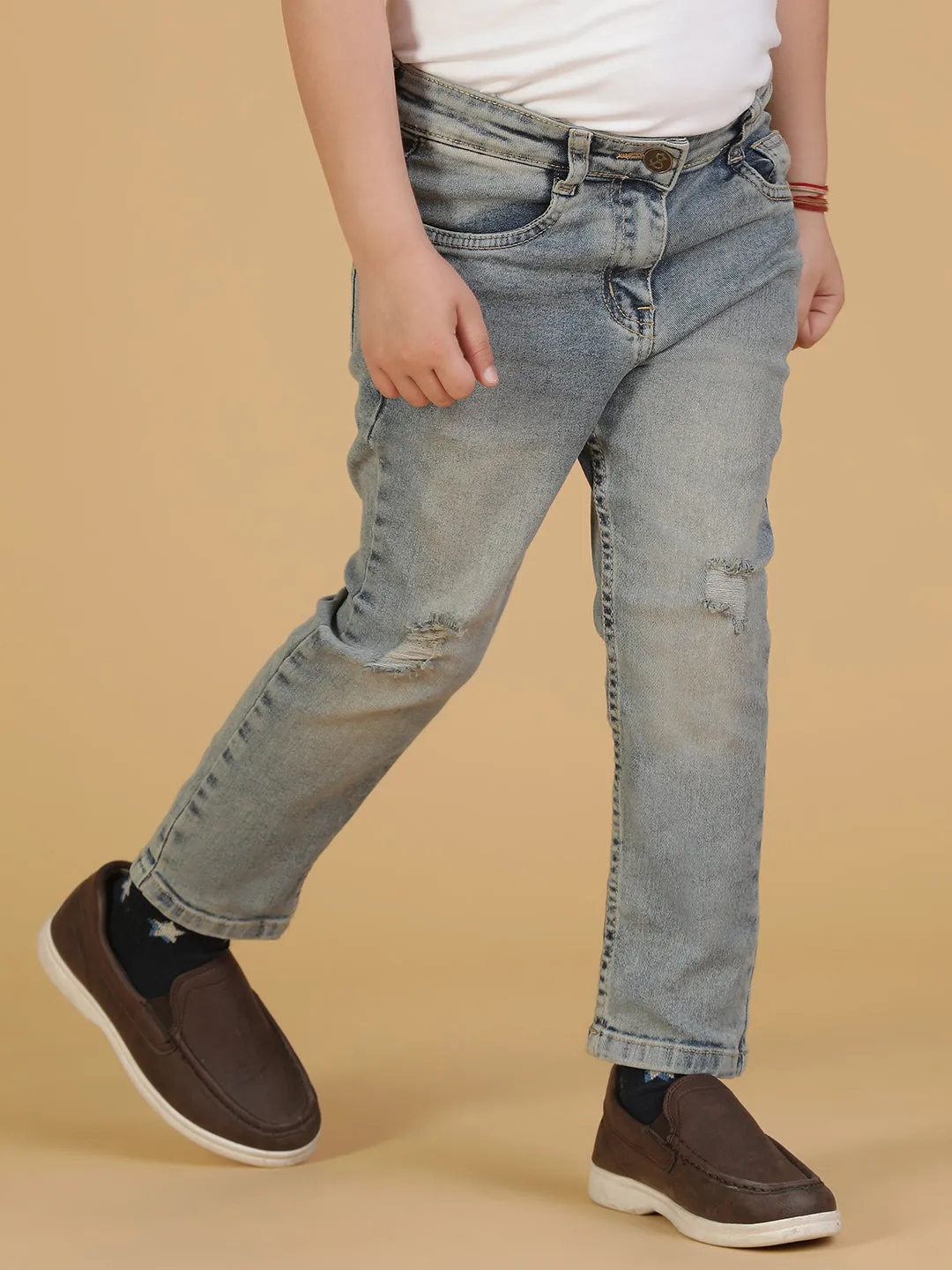 Boys Denim Khaki Tint Skinny Jeans