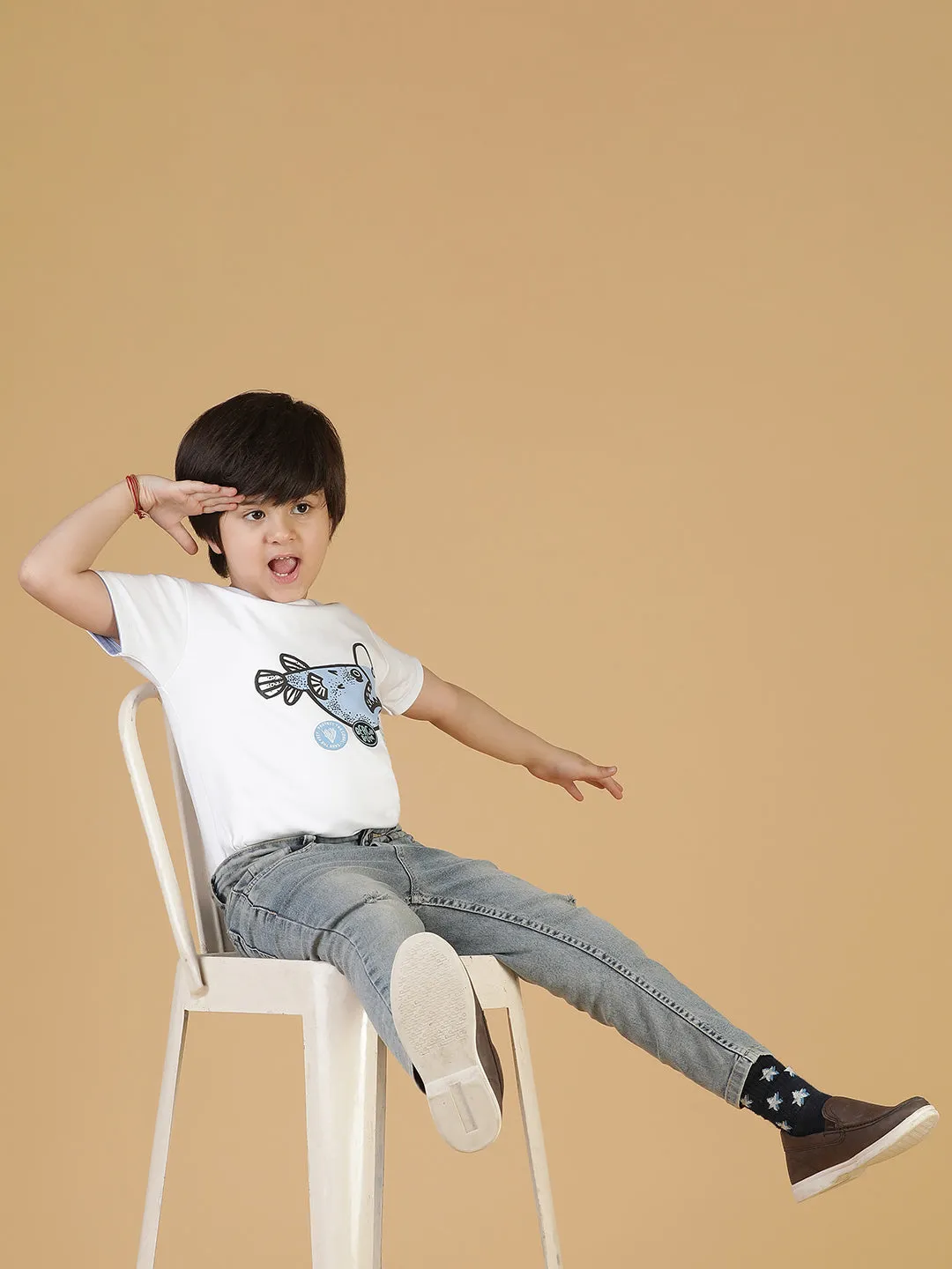 Boys Denim Khaki Tint Skinny Jeans