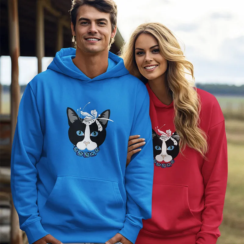 Cat Lover Hoodie - Comfy Red & Blue