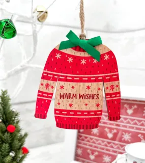 Christmas Jumper Tree Decoration ‘Warm Wishes’