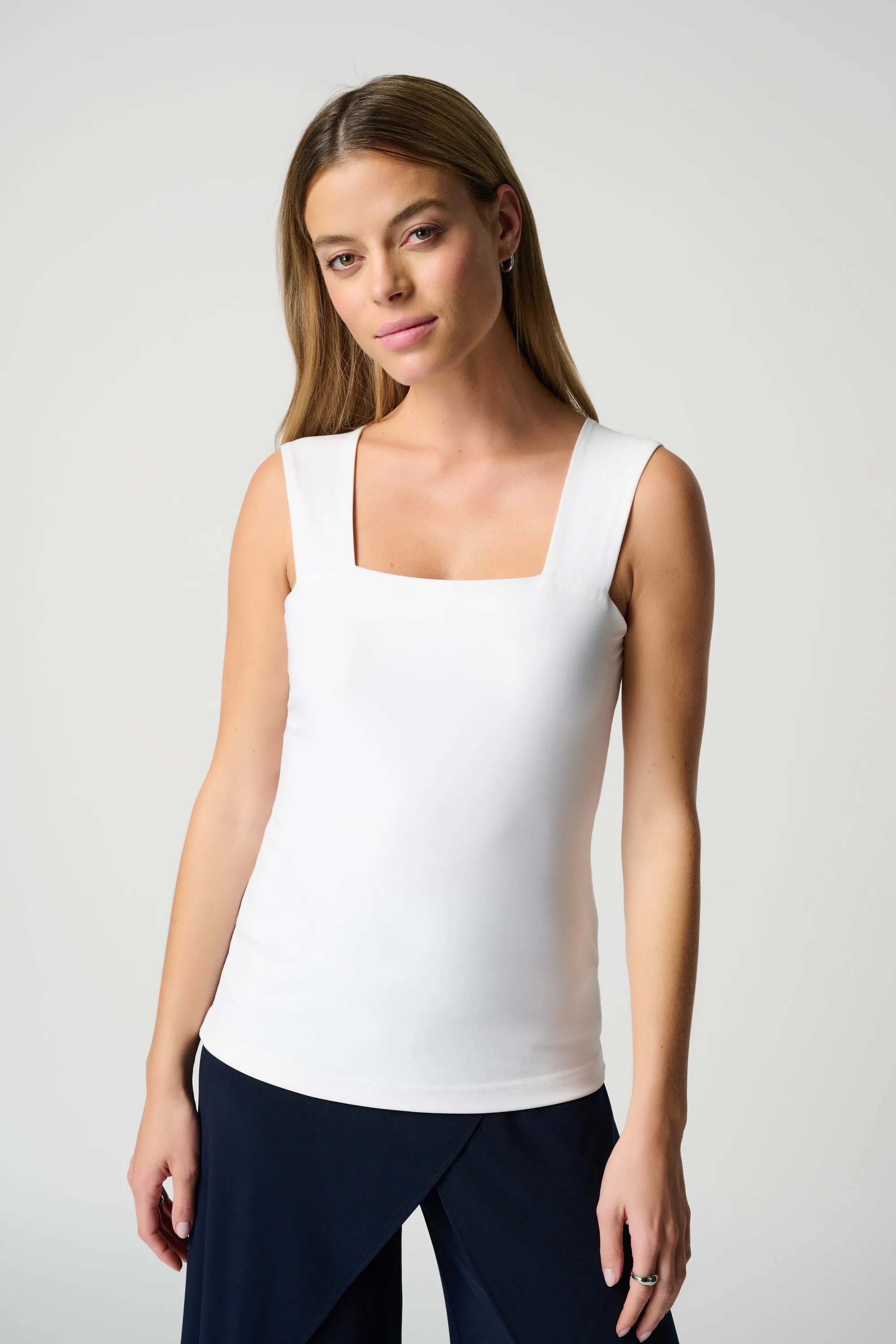 Classic Square Neck Cami Tank, Vanilla