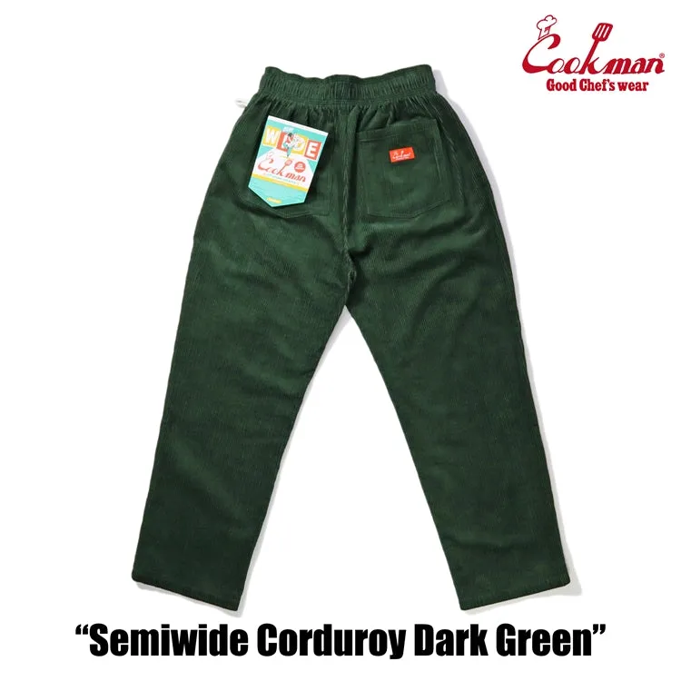 Cookman Chef Pants Semiwide- Corduroy : Dark Green