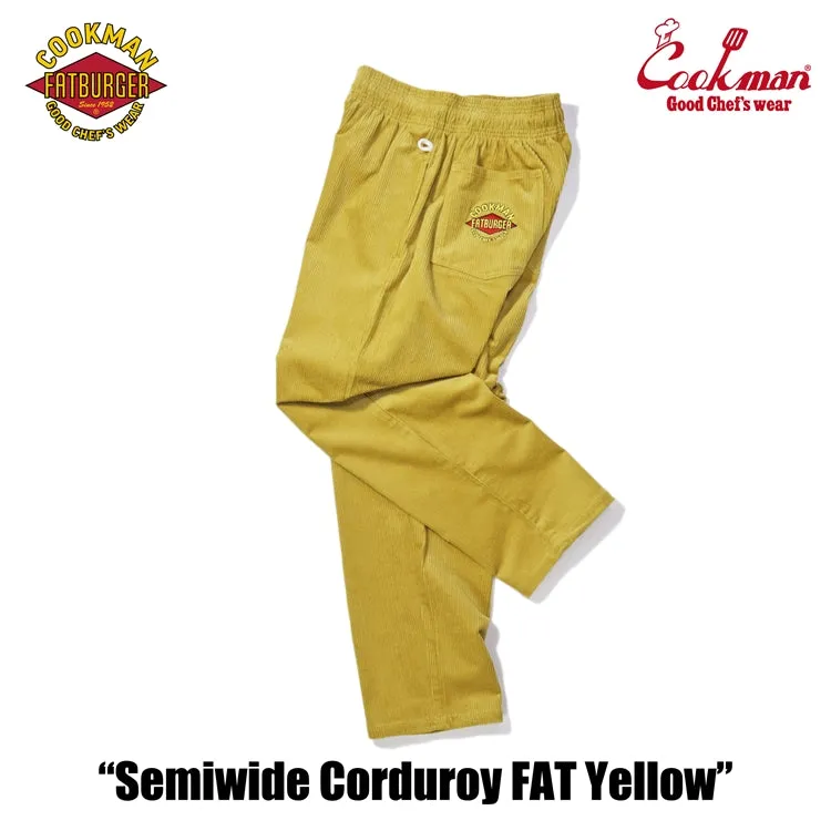 Cookman Chef Pants Semiwide- Corduroy :  FAT Yellow