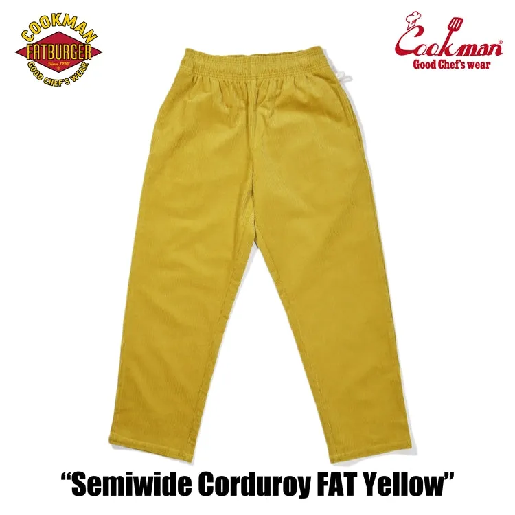 Cookman Chef Pants Semiwide- Corduroy :  FAT Yellow