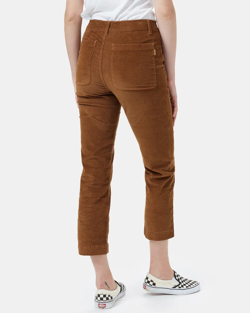 Corduroy Cropped Straight Leg Pant