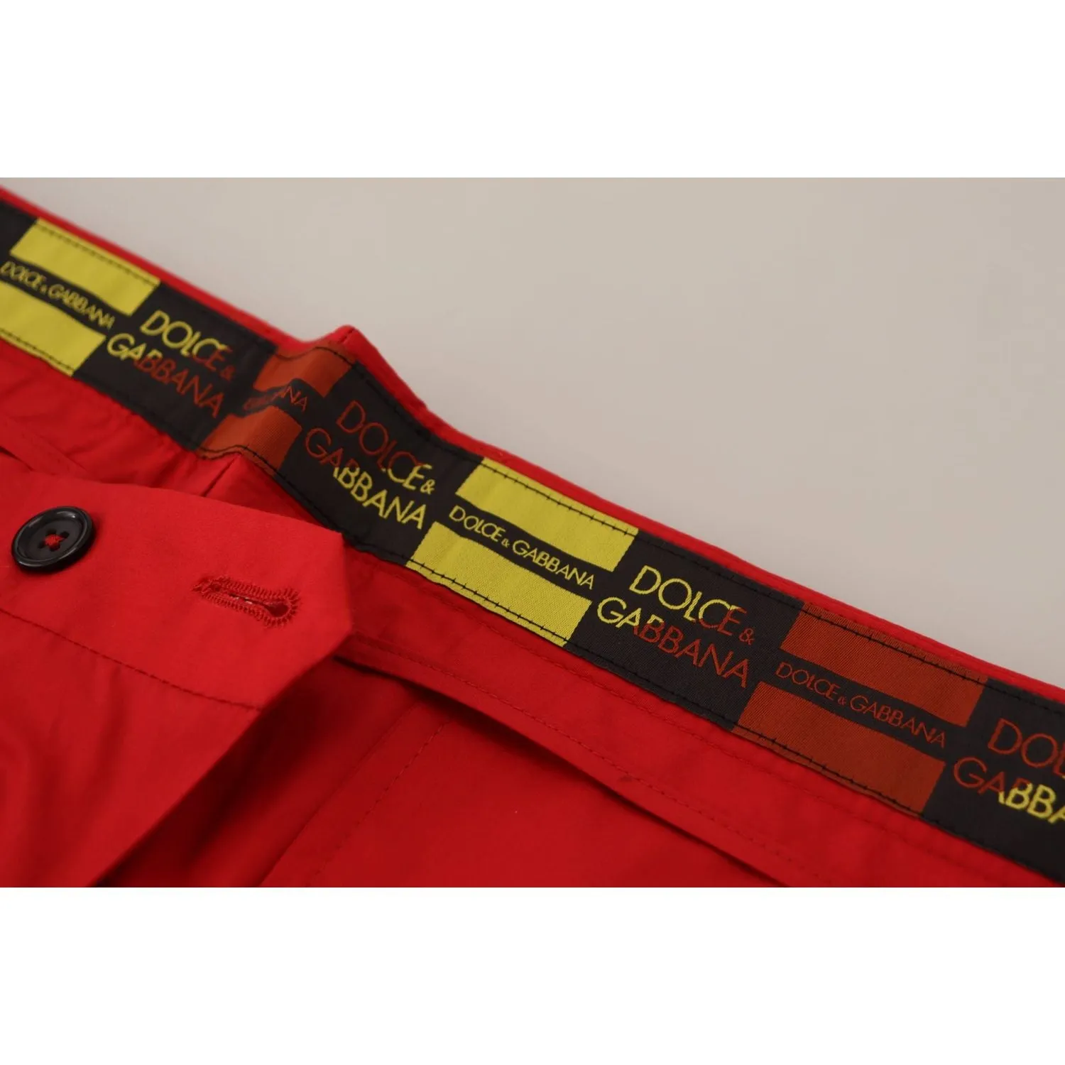 Dolce & Gabbana Elegant Slim Fit Crimson Chinos