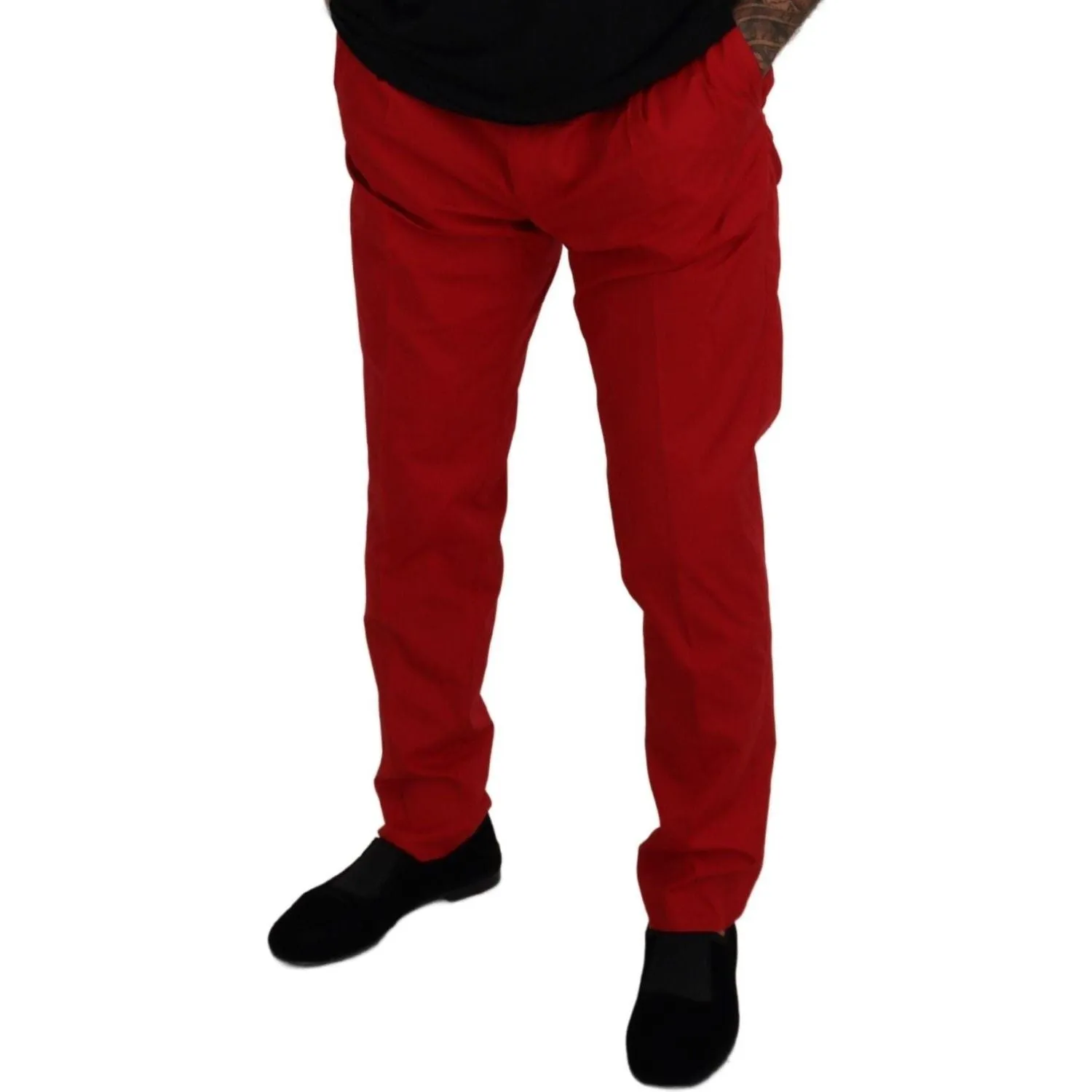 Dolce & Gabbana Elegant Slim Fit Crimson Chinos