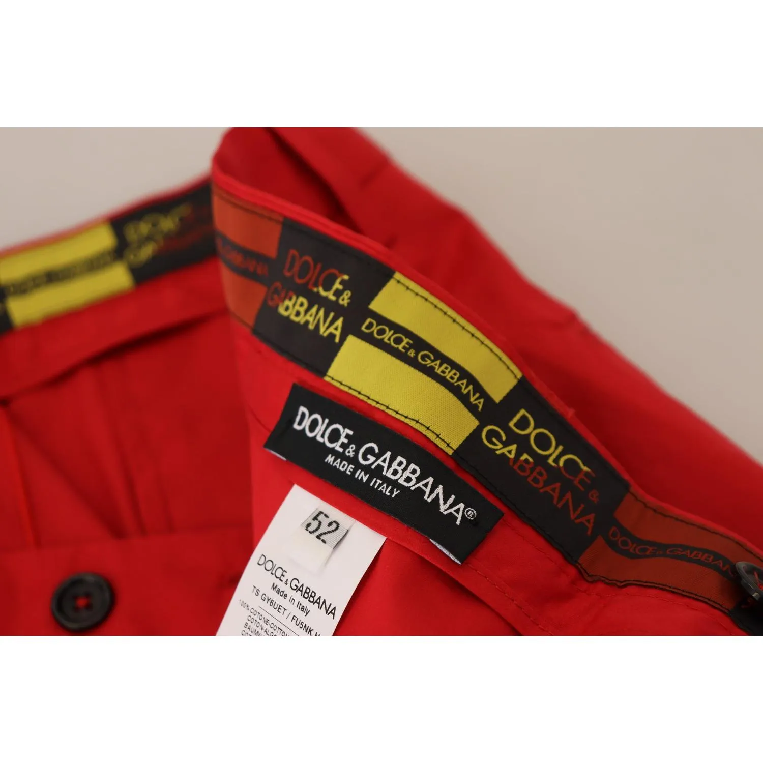 Dolce & Gabbana Elegant Slim Fit Crimson Chinos