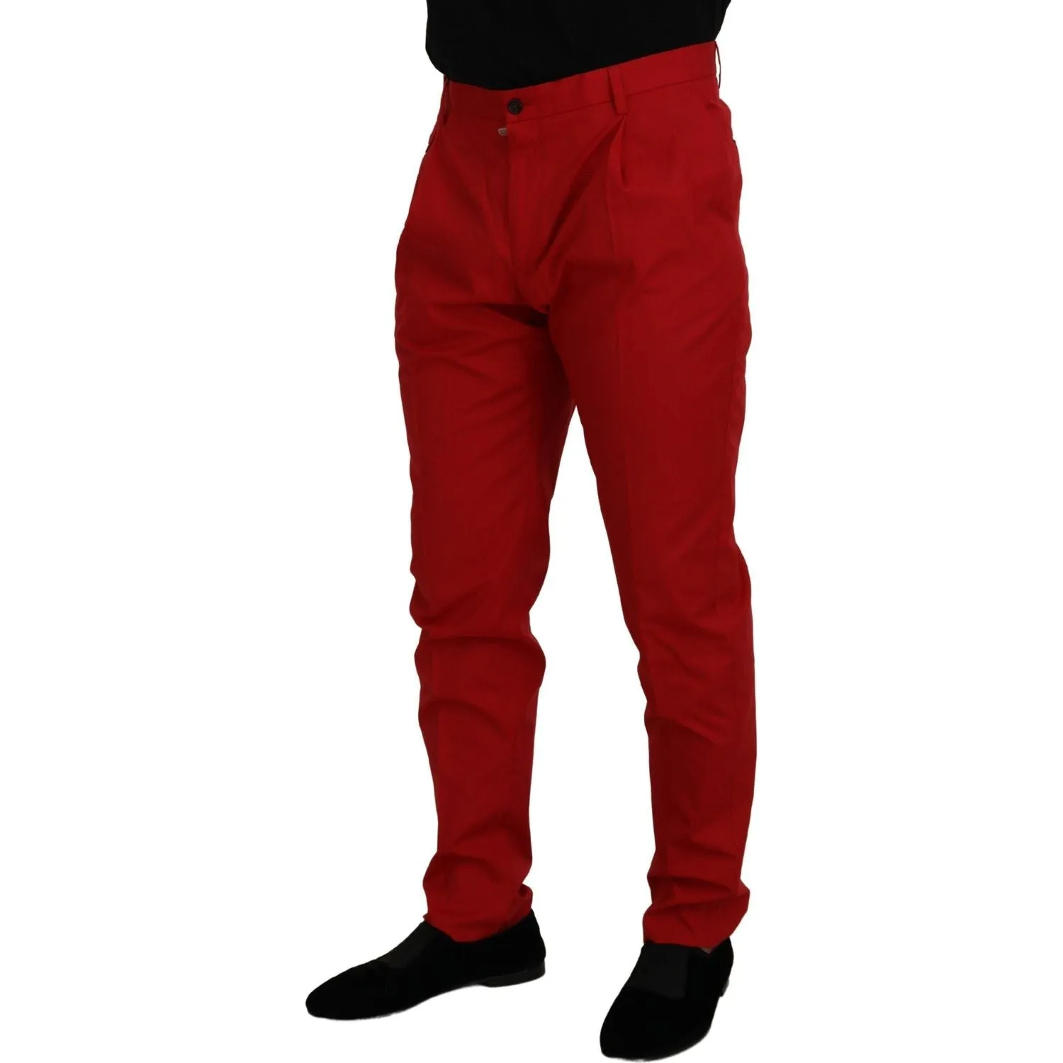 Dolce & Gabbana Elegant Slim Fit Crimson Chinos