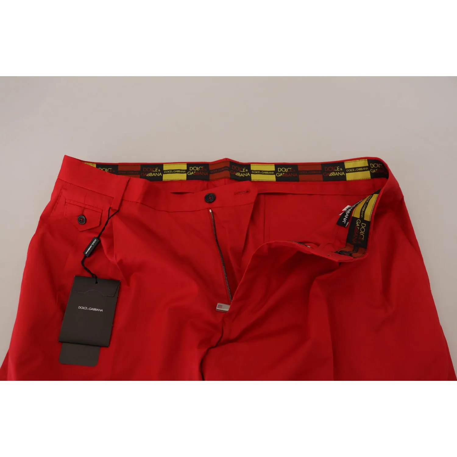 Dolce & Gabbana Elegant Slim Fit Crimson Chinos