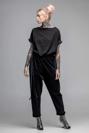 Drawstring-waist jumpsuit