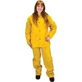 Economy 3-Piece Rain Suit, PVC/polyester/PVC, Yellow