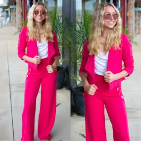 Everyday Blazer-Fuchsia