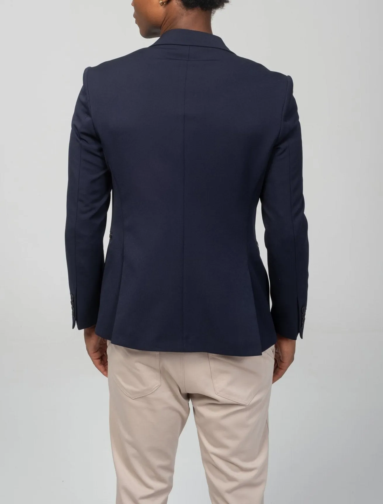 Everyday Two Way Zipper Blazer -  Navy