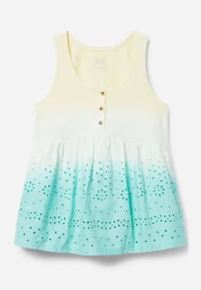 Eyelet Scoop-Neck Tank