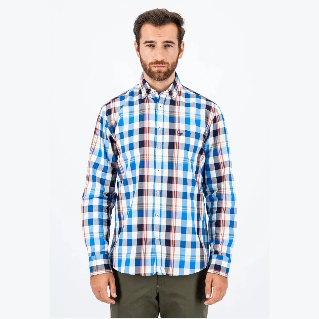 Fynch-Hatton Casual Pure Cotton Shirt 14088010 Vibrant Blue