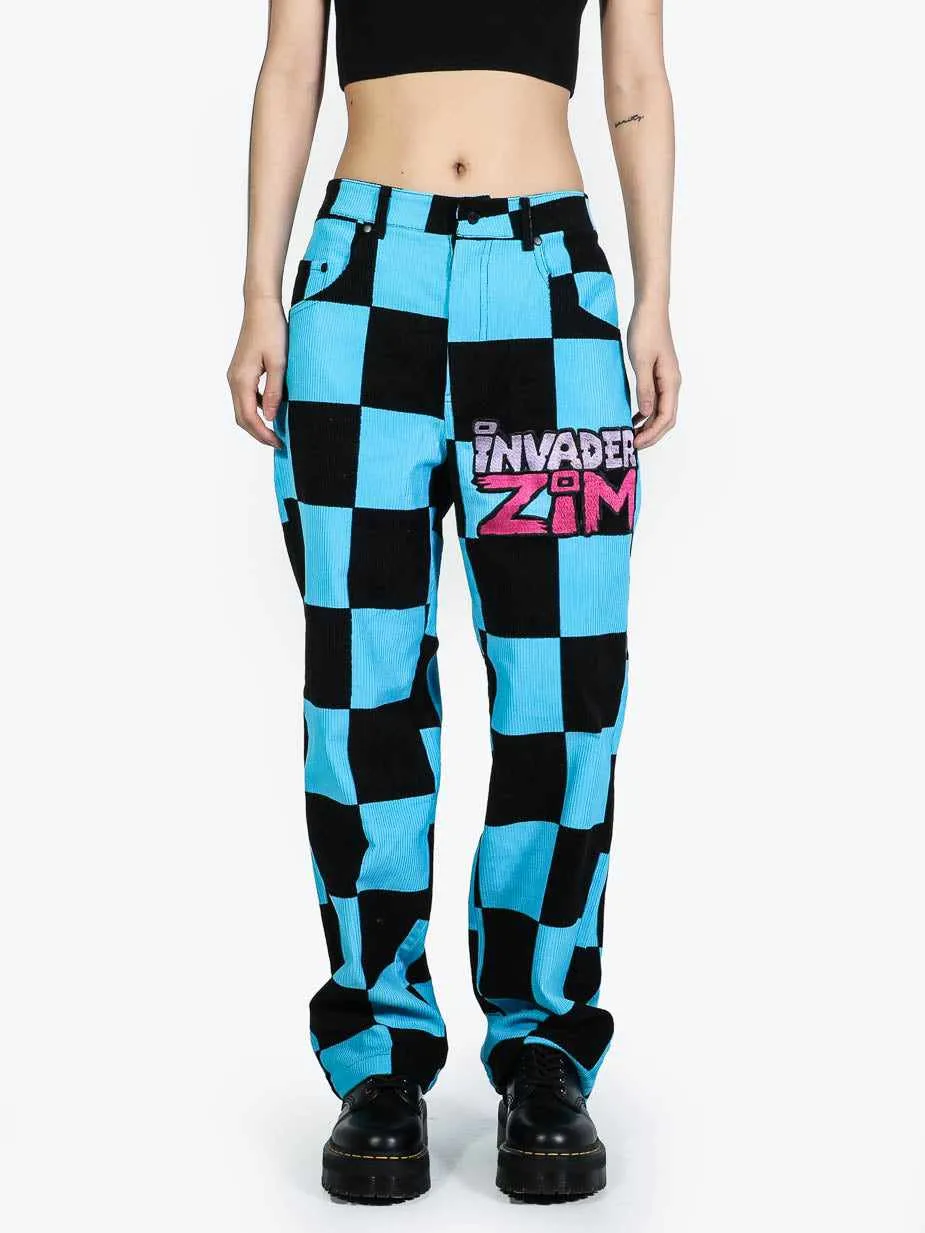 Gir Blue Checkered Corduroys