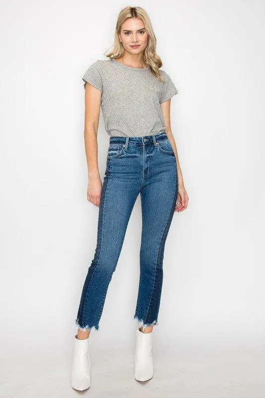 HIGH RISE SLIM STRAIGHT JEANS