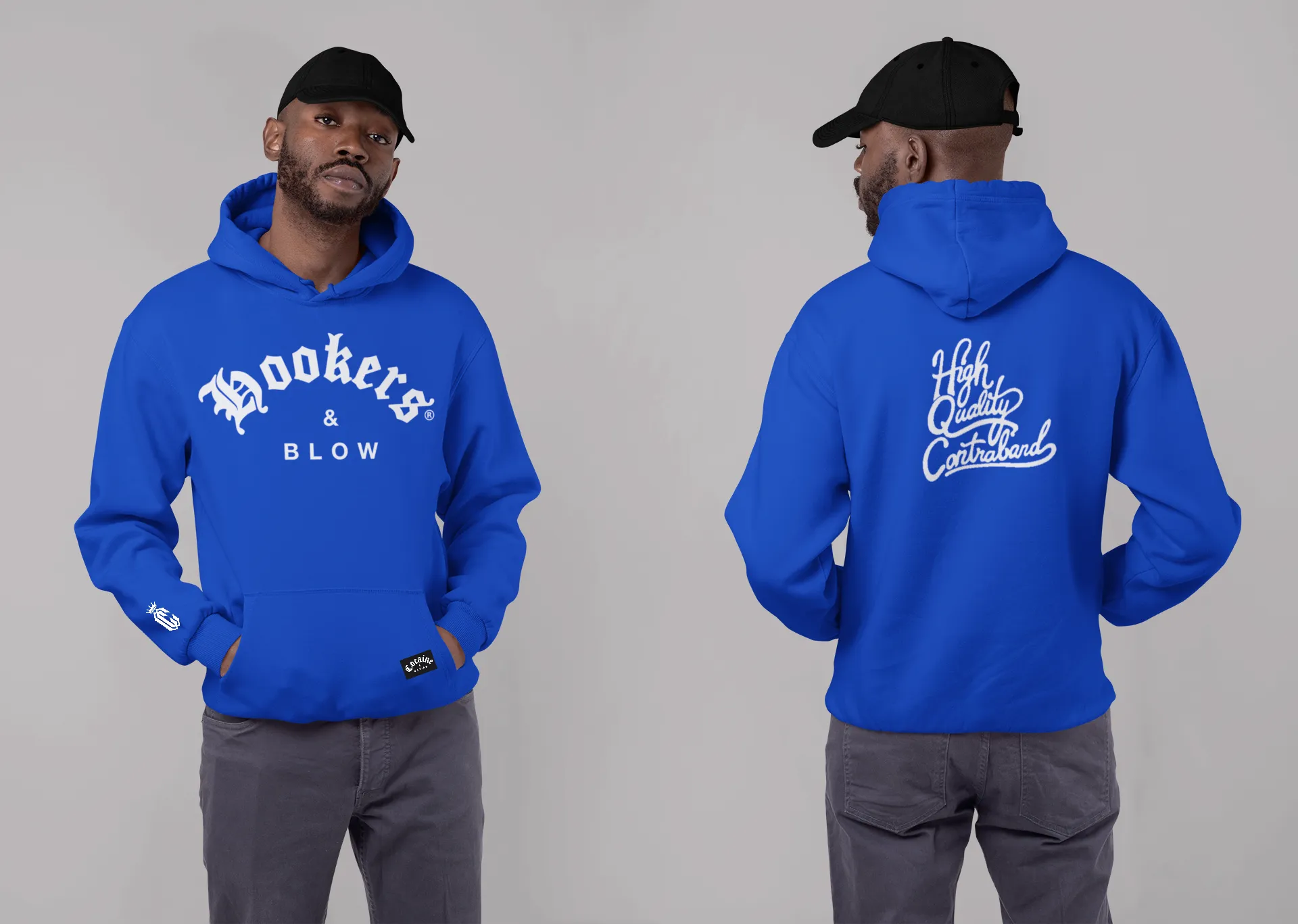 HOOKERS & BLOW ROYAL BLUE HOODIE