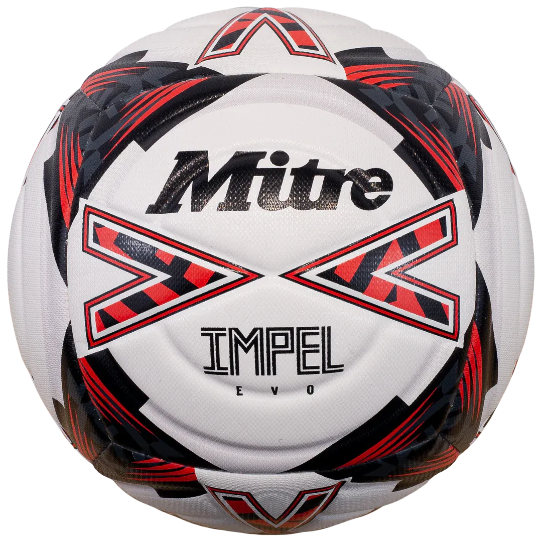 Impel Evo 24 Au Soccer Ball-White/Black/Bib Red-5