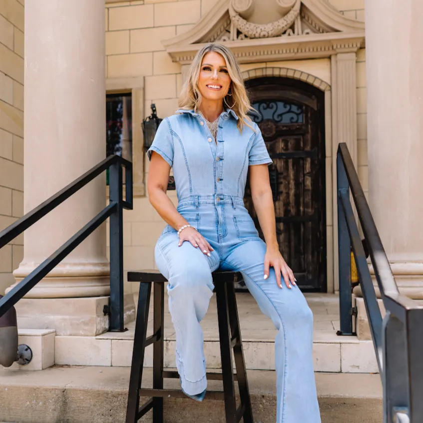 Jacksonville Denim Button Up Flare Jumpsuit