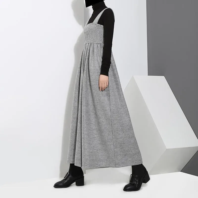 Jucee Wide Leg Overalls - Gray