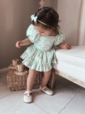 Katie Green Floral Baby Romper