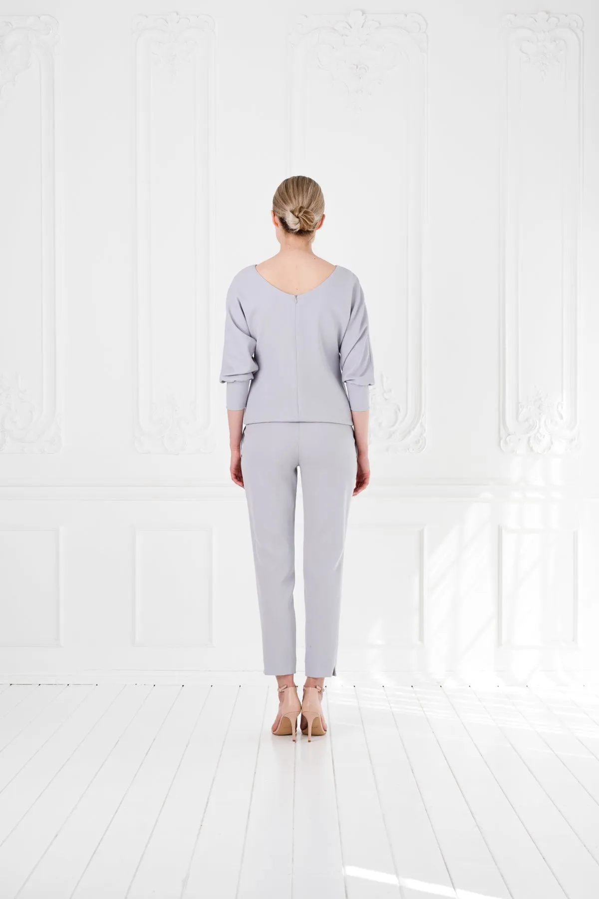 LITTORELLA LIGHT GRAY WOOL JUMPSUIT