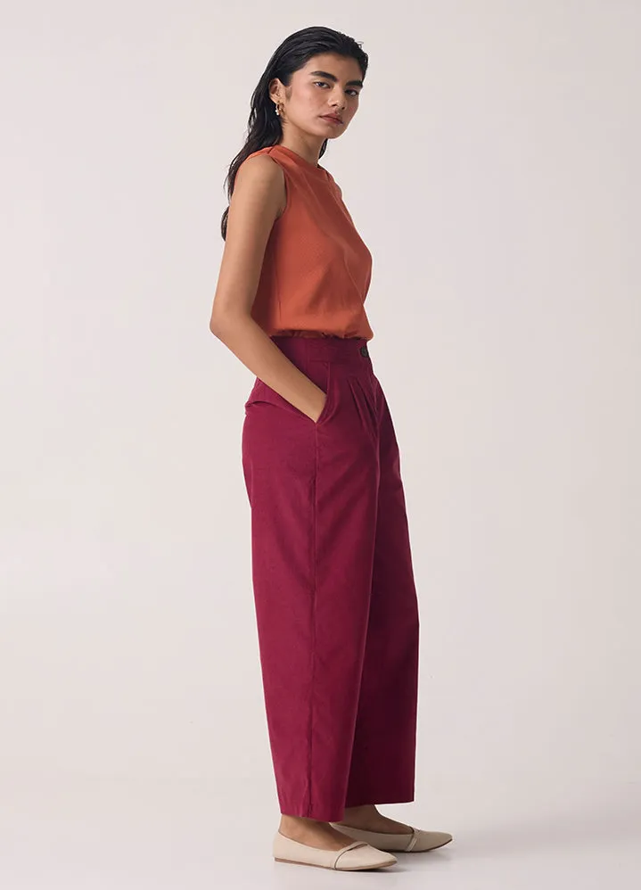 Margit Cherry Corduroy Pants