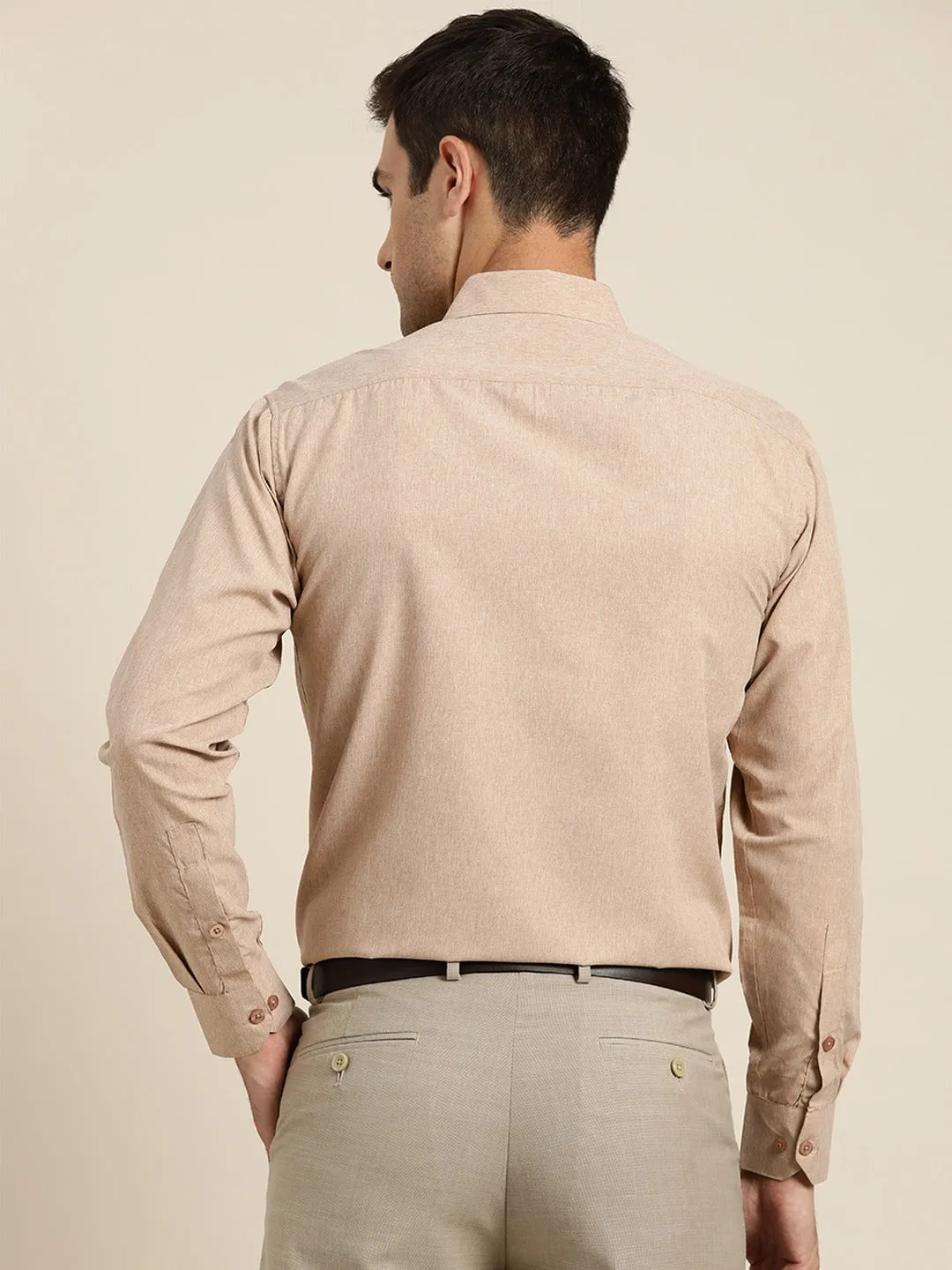 Men's Cotton Beige Casual Shirt