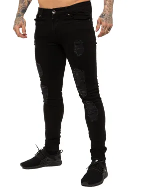 Mens Denim Ripped Denim Jeans| Enzo Designer Menswear