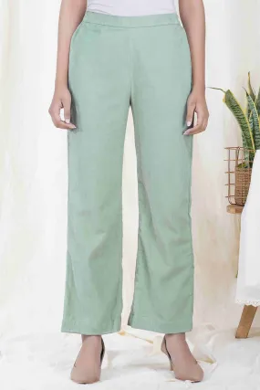 Mist Green Corduroy Straight Pant