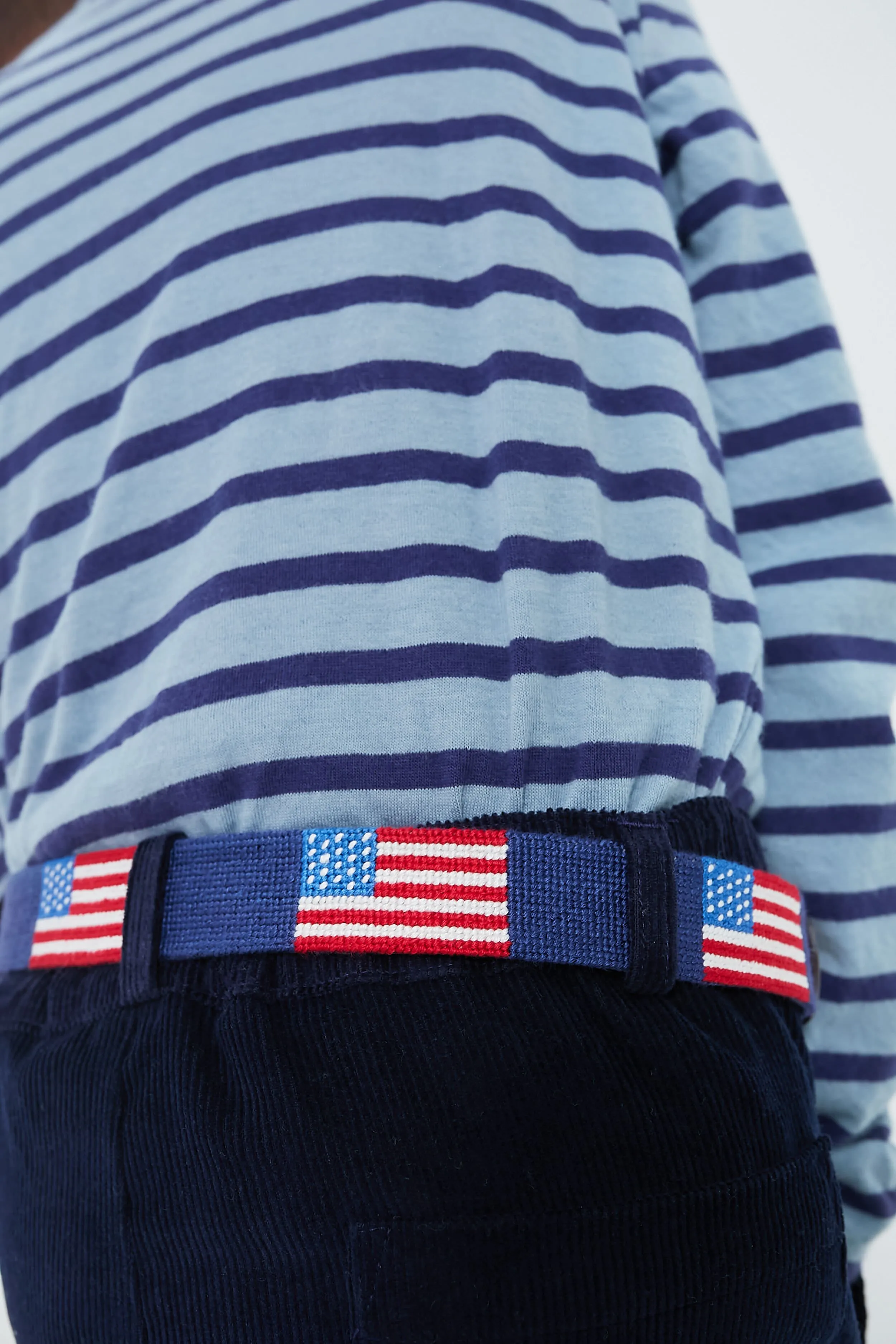 Navy American Flag Needlepoint Childrens Belt