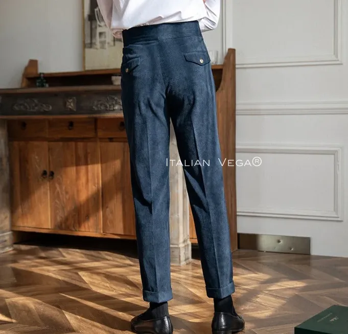 Navy Corduroy Signature Gurkha Pants by Italian Vega®