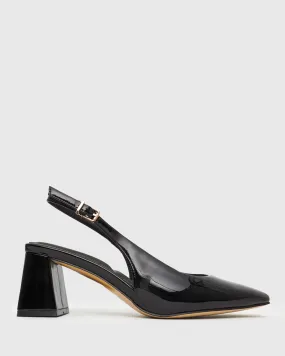 OLLIE Square Toe Leather Pumps