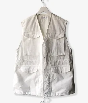 PHEENY/COTTON NYLON DUMP FIELD JACKET VEST(WHITE)