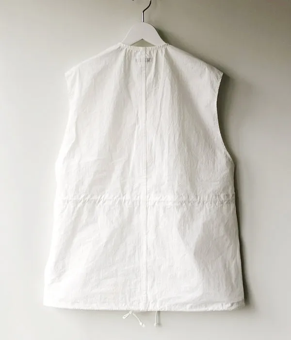 PHEENY/COTTON NYLON DUMP FIELD JACKET VEST(WHITE)