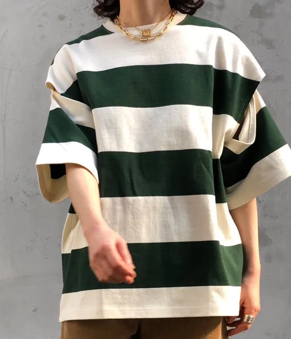 PHEENY/HEAVY WEIGHT BORDER SLIT SLEEVE(IVO×GR)