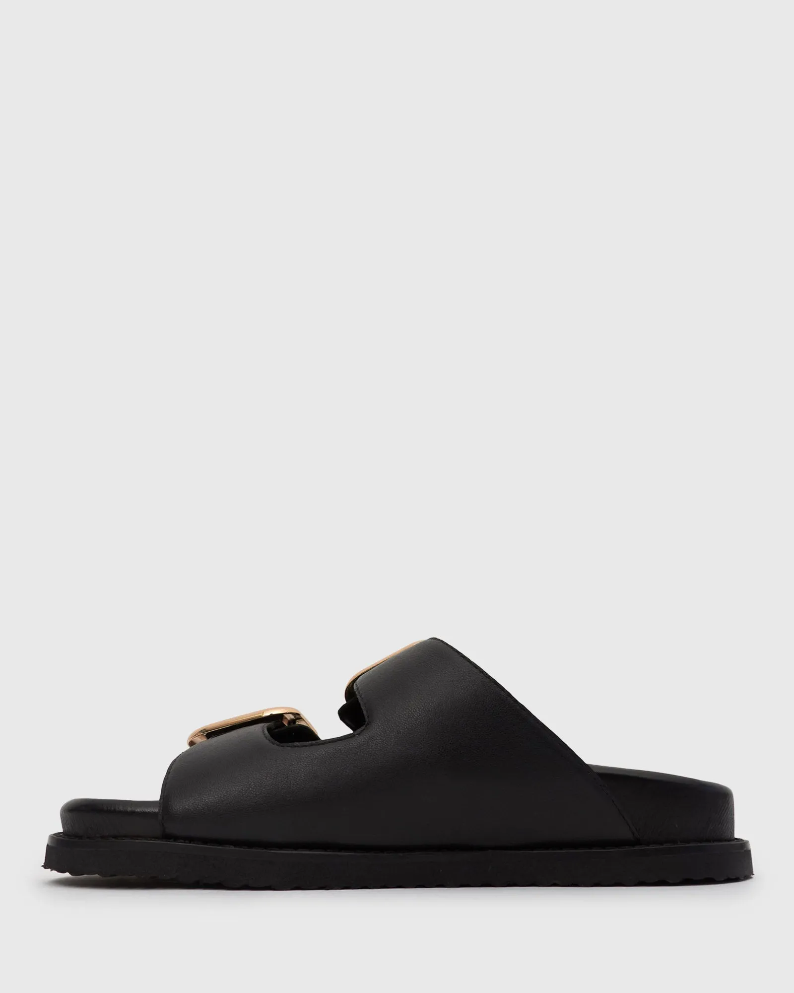 PRE-ORDER HUNTER Buckle Detail Leather Slides