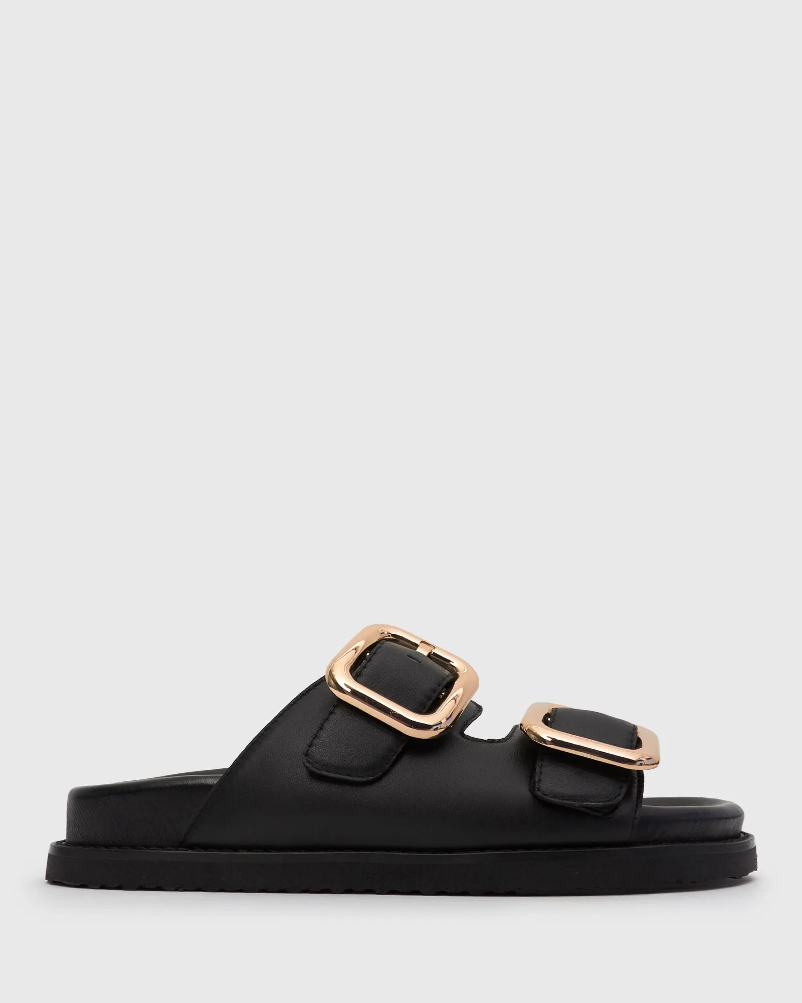 PRE-ORDER HUNTER Buckle Detail Leather Slides