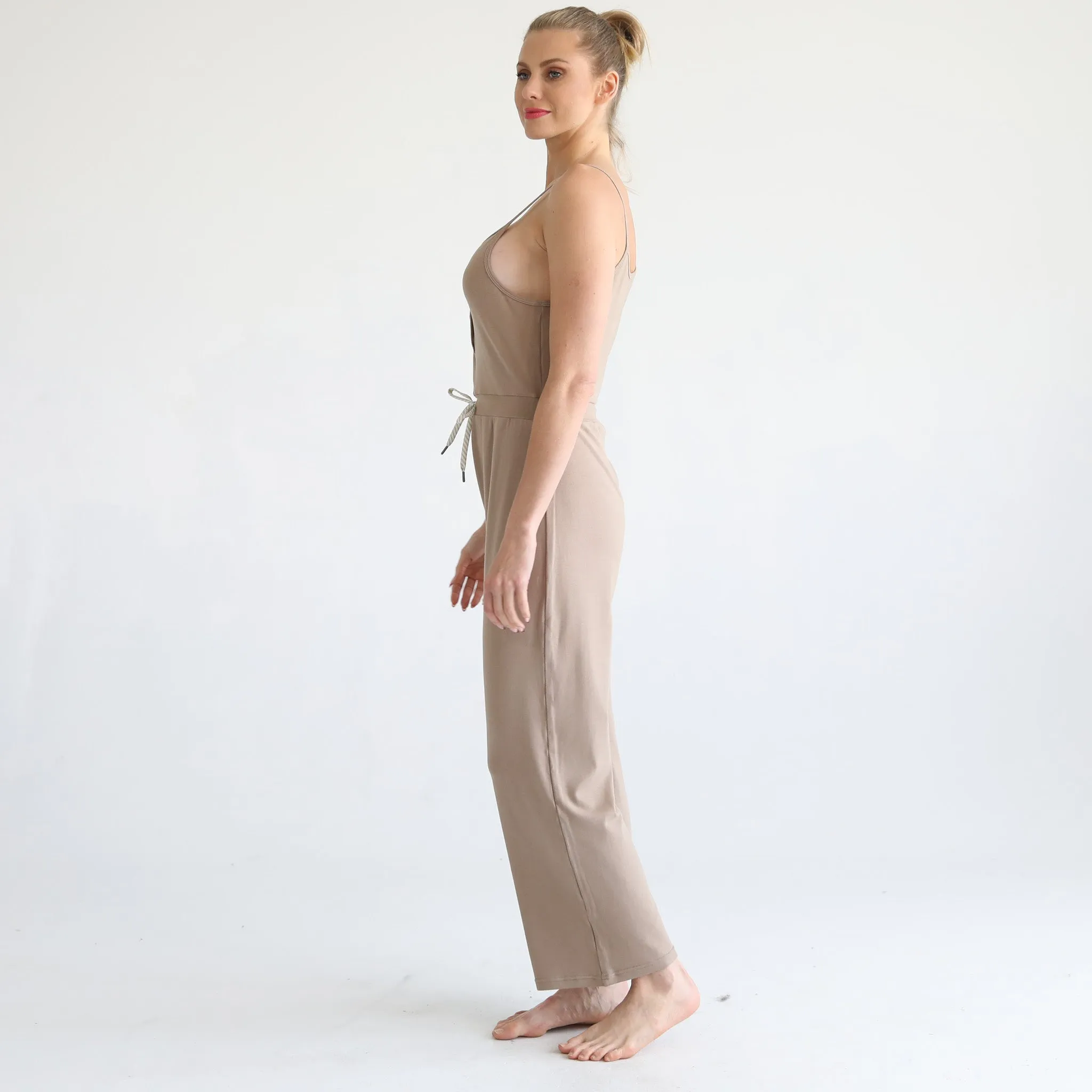 Scarlett Nursing Friendly Cami Jumpsuit (Taupe)