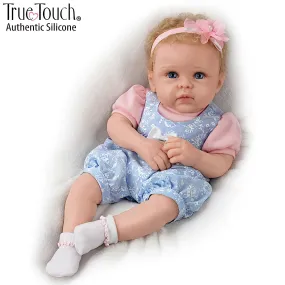 The Ashton - Drake Galleries Little Livie Lifelike Silicone Baby Girl Doll TrueTouch® Authentic Silicone Weighted for Realism Hand-painted & Hand-rooted Hair Baby Doll by Linda Murray 19-inches