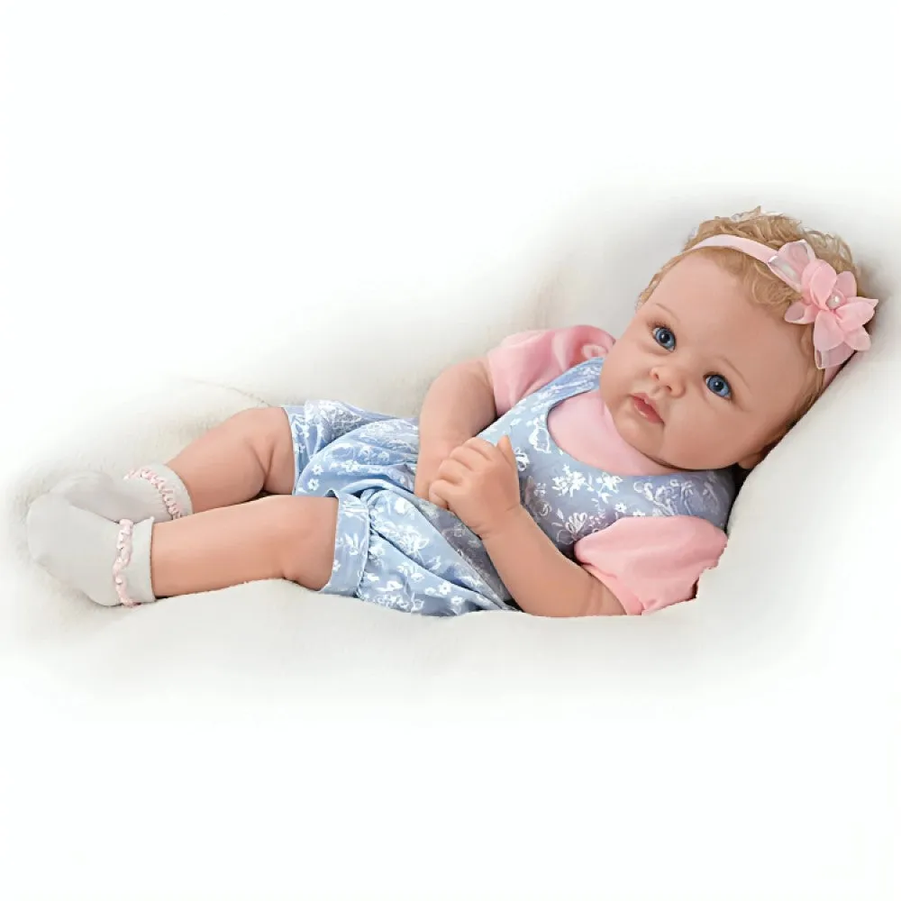 The Ashton - Drake Galleries Little Livie Lifelike Silicone Baby Girl Doll TrueTouch® Authentic Silicone Weighted for Realism Hand-painted & Hand-rooted Hair Baby Doll by Linda Murray 19-inches