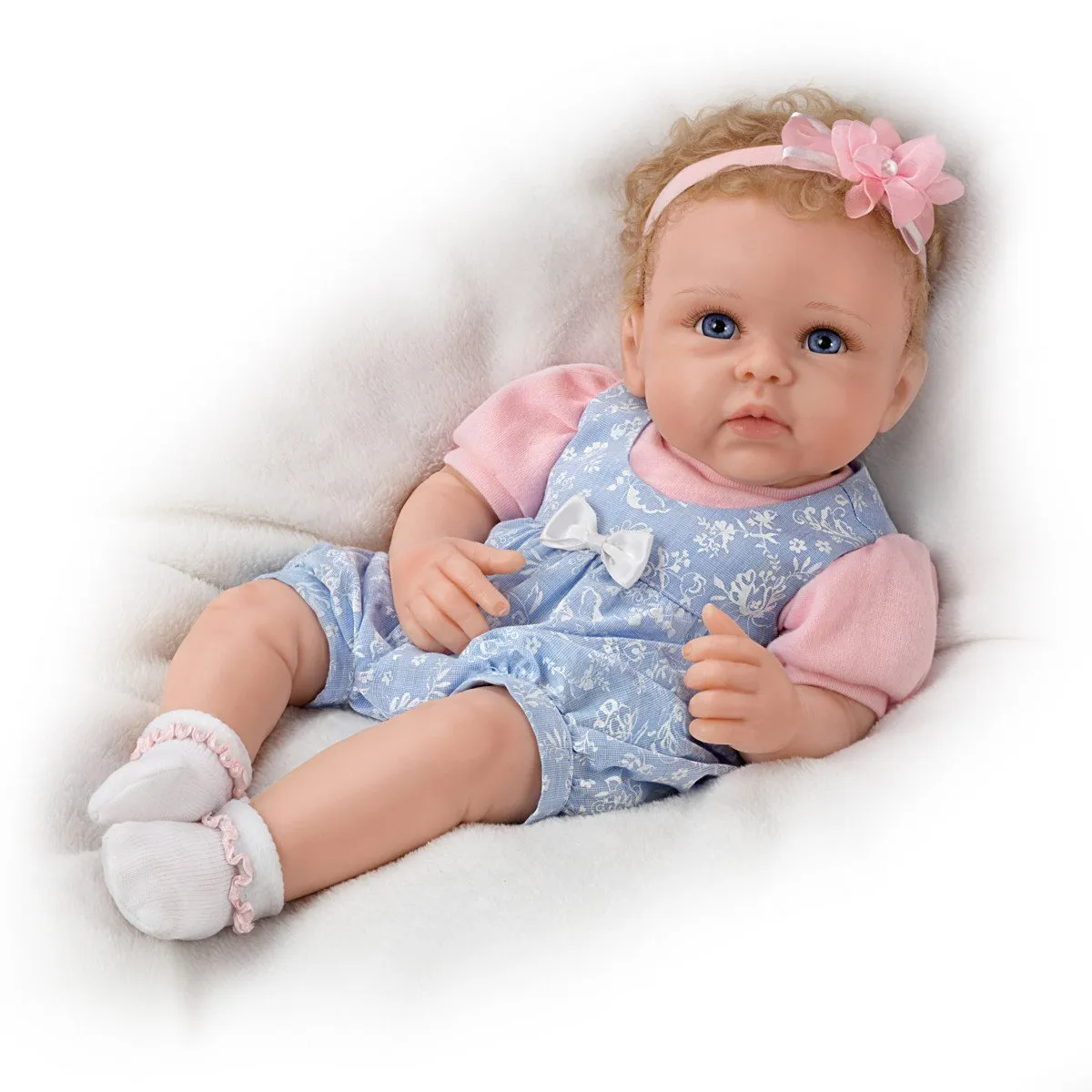 The Ashton - Drake Galleries Little Livie Lifelike Silicone Baby Girl Doll TrueTouch® Authentic Silicone Weighted for Realism Hand-painted & Hand-rooted Hair Baby Doll by Linda Murray 19-inches