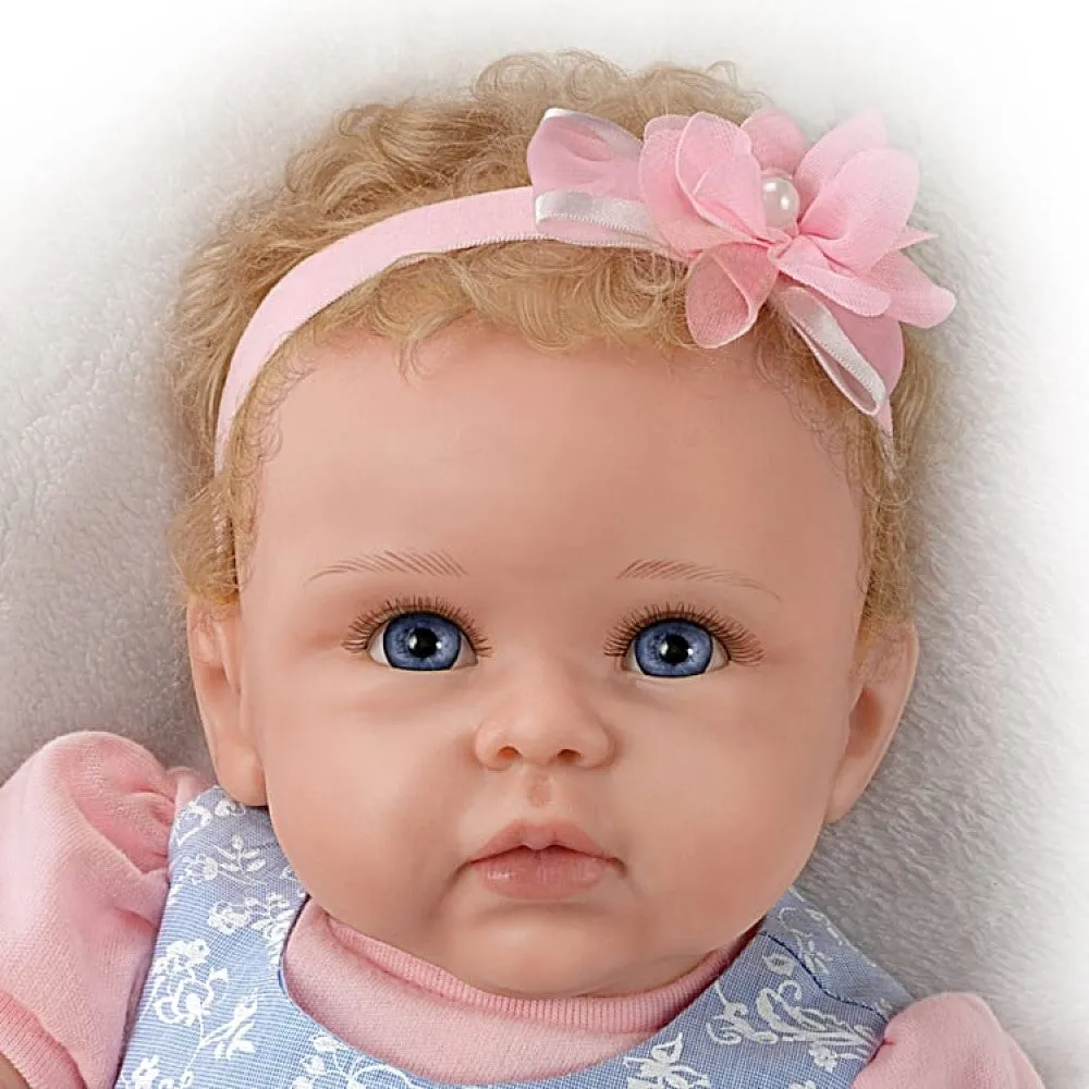 The Ashton - Drake Galleries Little Livie Lifelike Silicone Baby Girl Doll TrueTouch® Authentic Silicone Weighted for Realism Hand-painted & Hand-rooted Hair Baby Doll by Linda Murray 19-inches