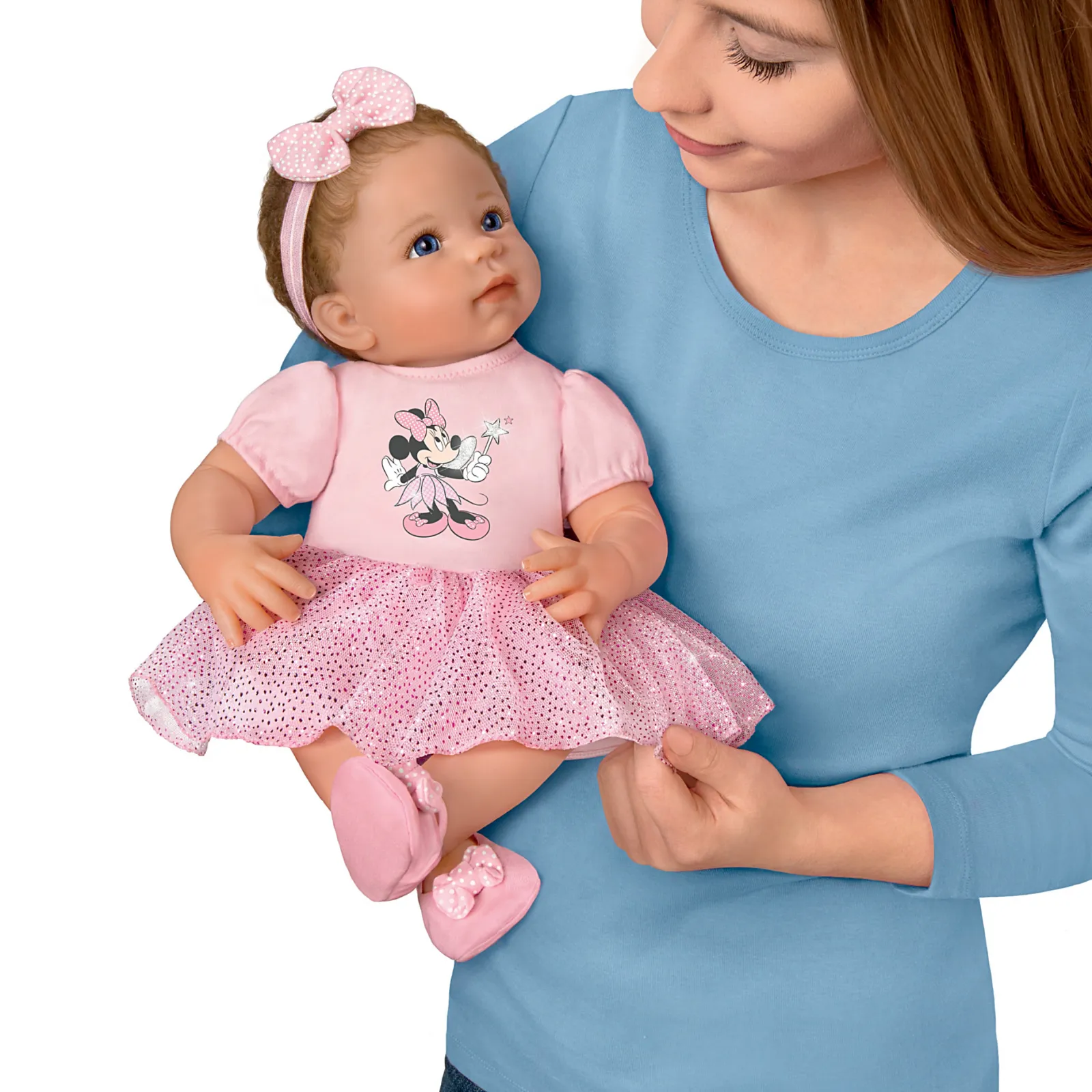 The Ashton - Drake Galleries Sparkle, Shimmer, And Shine! Baby Girl Doll Poseable Weighted Cloth Body and Hand Rooted Hair RealTouch® Vinyl Skin by Master Doll Artist, Linda Murray 18-inches